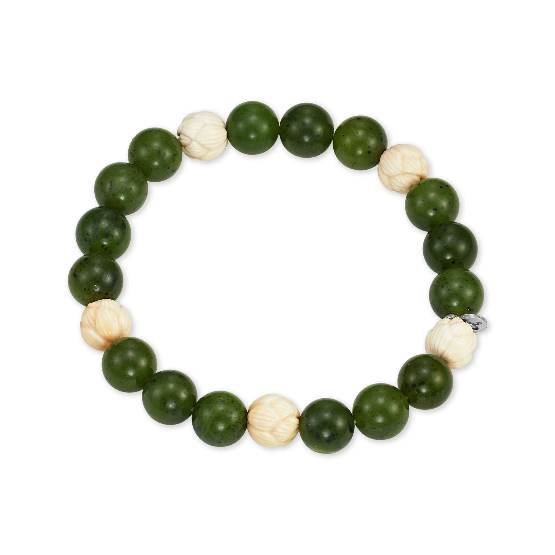 Браслет с бивнем мамонта и нефритом